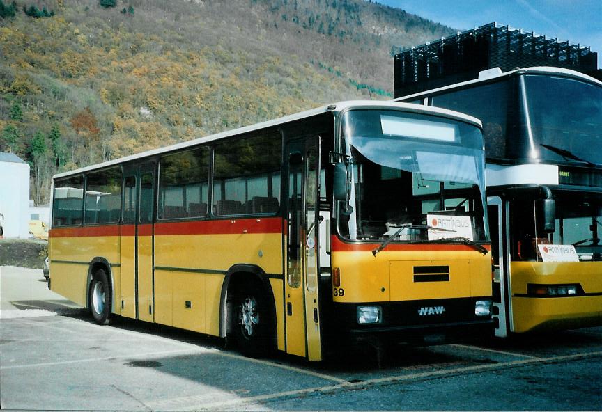 (111'935) - Autopostale, Mendrisio - Nr. 39 - NAW/Lauber (ex Malacrida, Mendrisio Nr. 39) am 10. November 2008 in Biel, Rattinbus