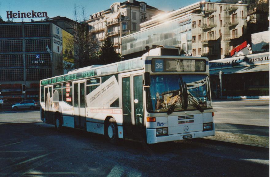 (112'325) - FART Locarno - Nr. 47/TI 99'947 - Mercedes am 7. Dezember 2008 beim Bahnhof Locarno