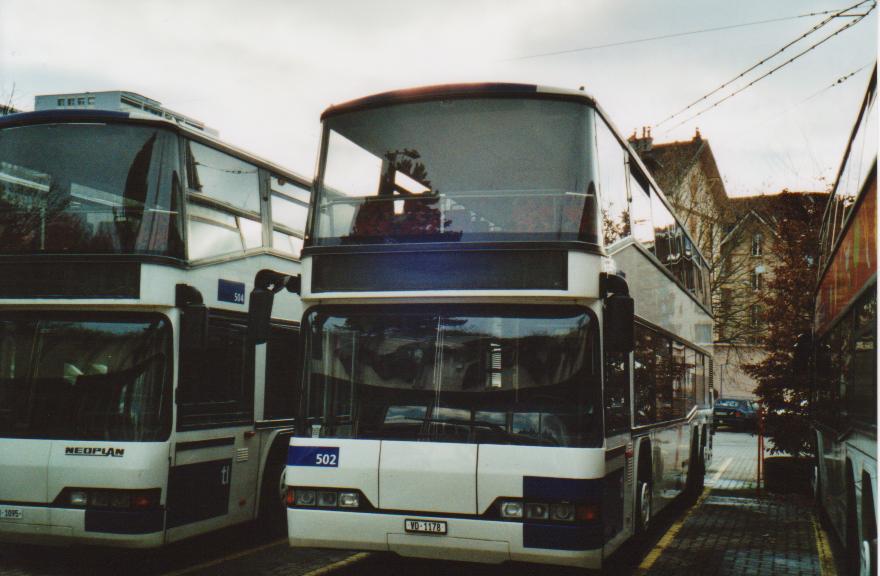 (113'107) - TL Lausanne - Nr. 502/VD 1178 - Neoplan am 22. Dezember 2008 in Lausanne, Dpt Borde