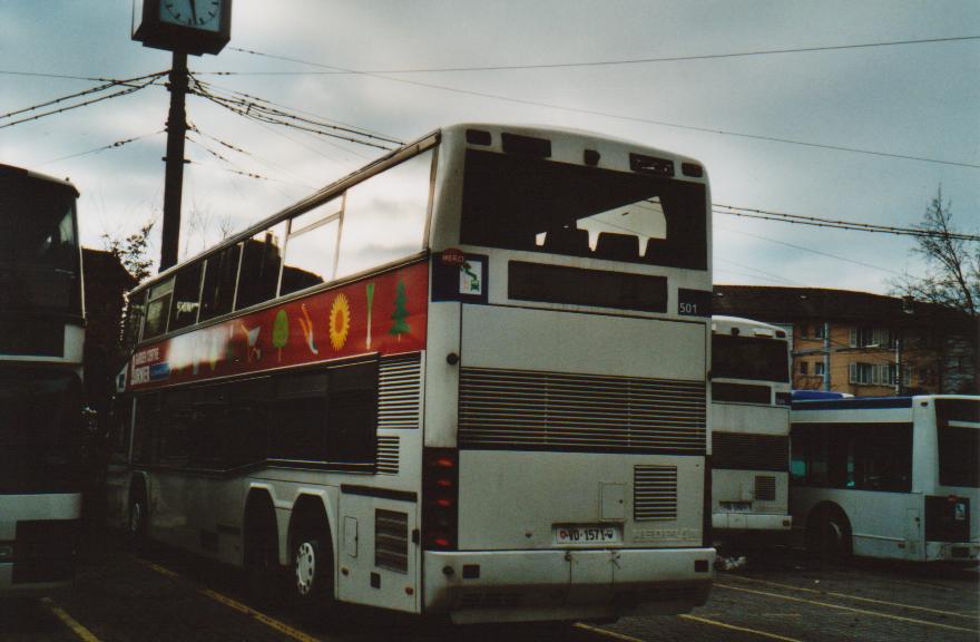 (113'108) - TL Lausanne - Nr. 501/VD 1571 - Neoplan am 22. Dezember 2008 in Lausanne, Dpt Borde