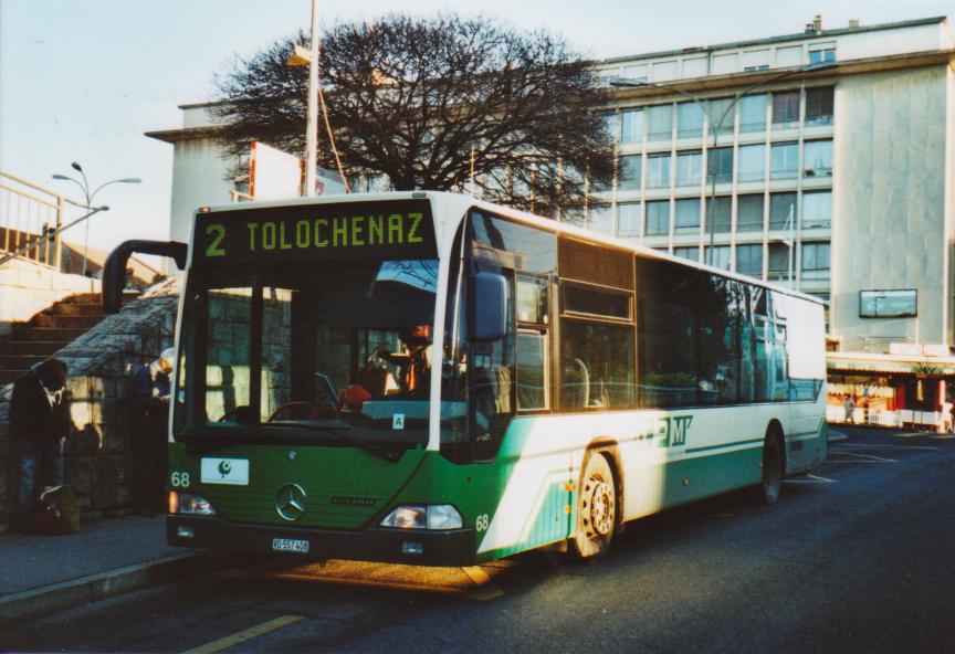 (113'219) - TPM Morges - Nr. 68/VD 557'408 - Mercedes (ex Chrisma, St. Moritz Nr. 1) am 22. Dezember 2008 beim Bahnhof Morges