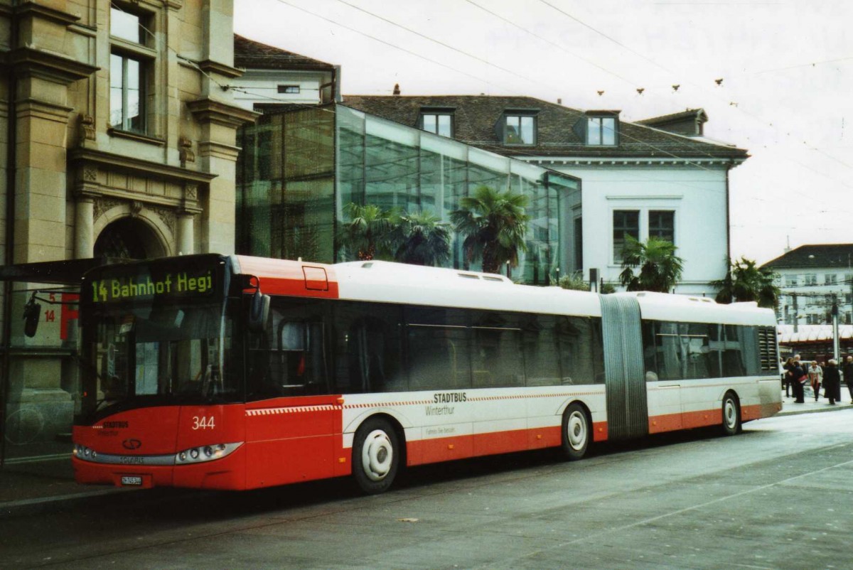 (114'033) - SW Winterthur - Nr. 344/ZH 745'344 - Solaris am 21. Januar 2009 beim Hauptbahnhof Winterthur