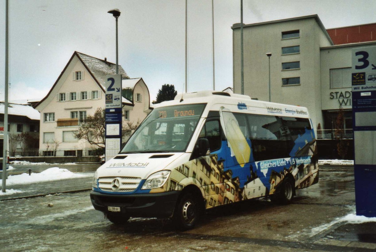 (114'512) - WilMobil, Wil - Nr. 208/SG 288'661 - Mercedes am 18. Februar 2009 beim Bahnhof Wil