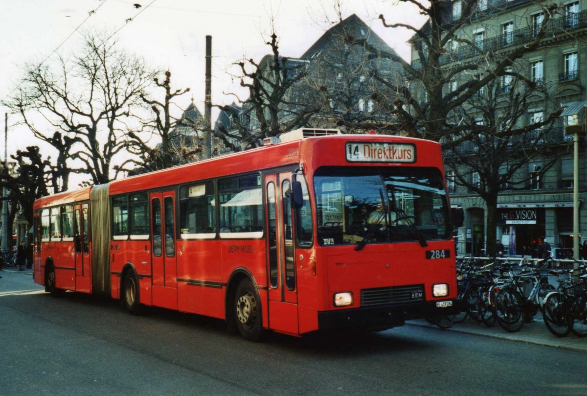 (115'315) - Bernmobil, Bern - Nr. 284/BE 419'284 - Volvo/R&J-Hess-Gangloff am 16. Mrz 2009 in Bern, Hirschengraben