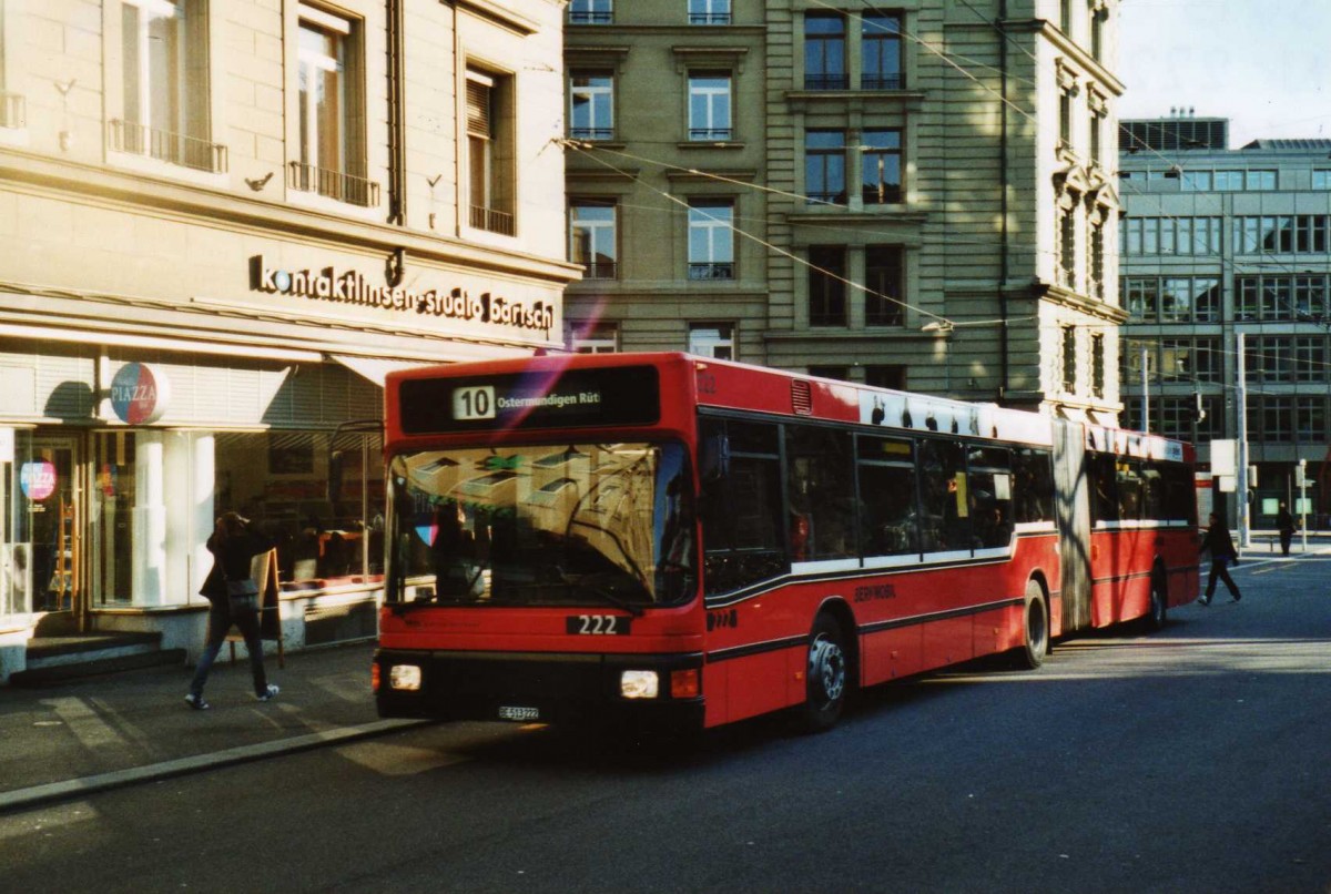 (115'320) - Bernmobil, Bern - Nr. 222/BE 513'222 - MAN am 16. Mrz 2009 in Bern, Hirschengraben