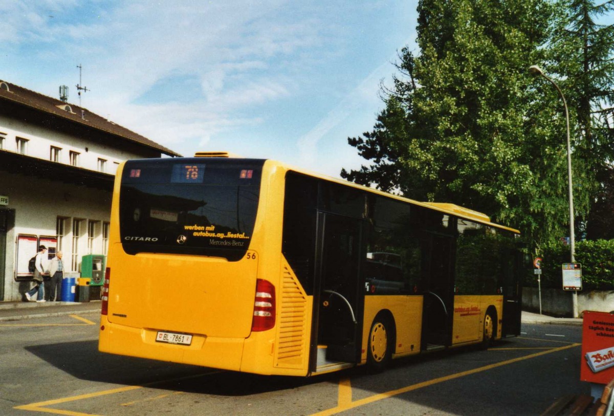 (117'324) - AAGL Liestal - Nr. 56/BL 7861 - Mercedes am 8. Juni 2009 beim Bahnhof Liestal