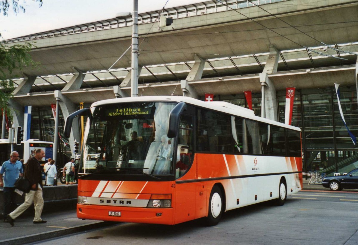 (119'209) - AAGU Altdorf - Nr. 49/UR 9000 - Setra am 20. Juli 2009 beim Bahnhof Luzern