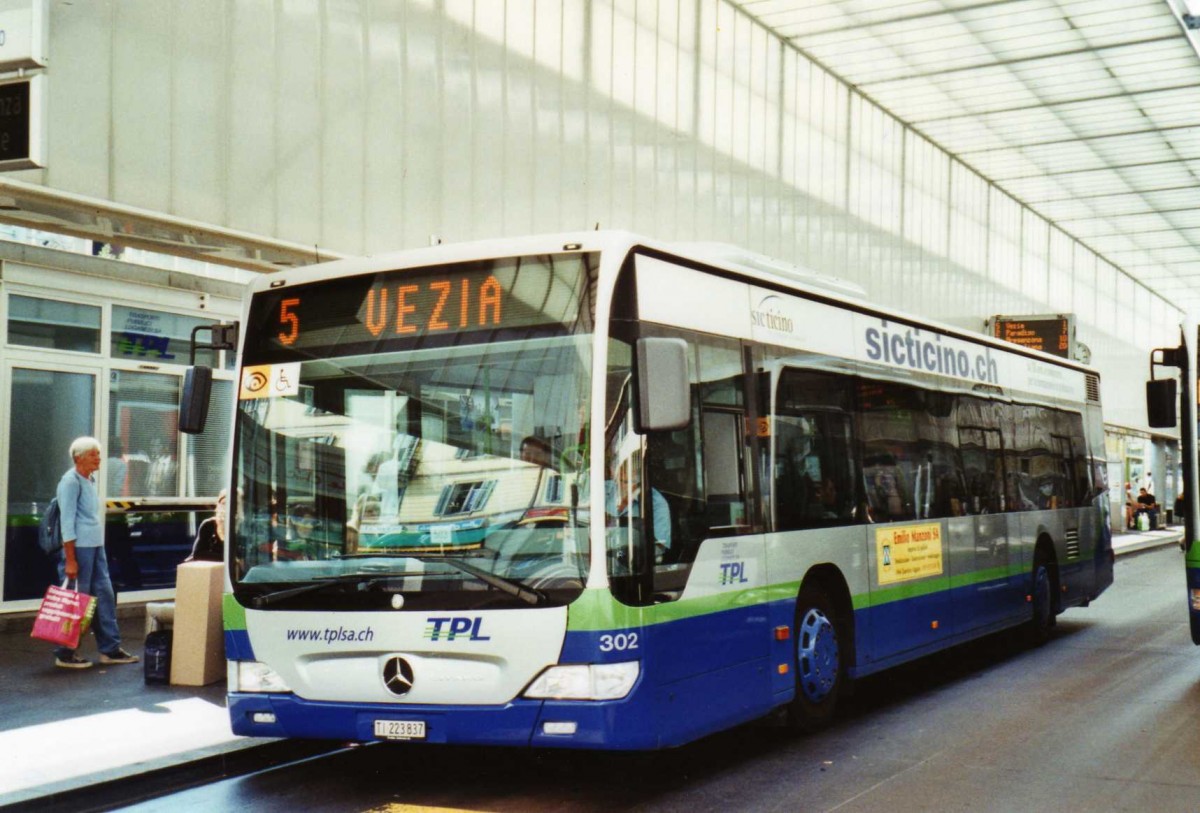 (121'109) - TPL Lugano - Nr. 302/TI 223'837 - Mercedes am 12. September 2009 in Lugano, Centro