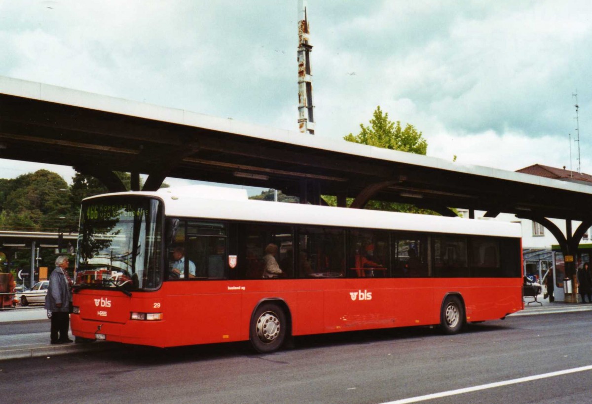 (121'218) - Busland, Burgdorf - Nr. 29/BE 541'755 - Volvo/Hess (ex AAGK Koppigen Nr. 9) am 14. September 2009 beim Bahnhof Burgdorf