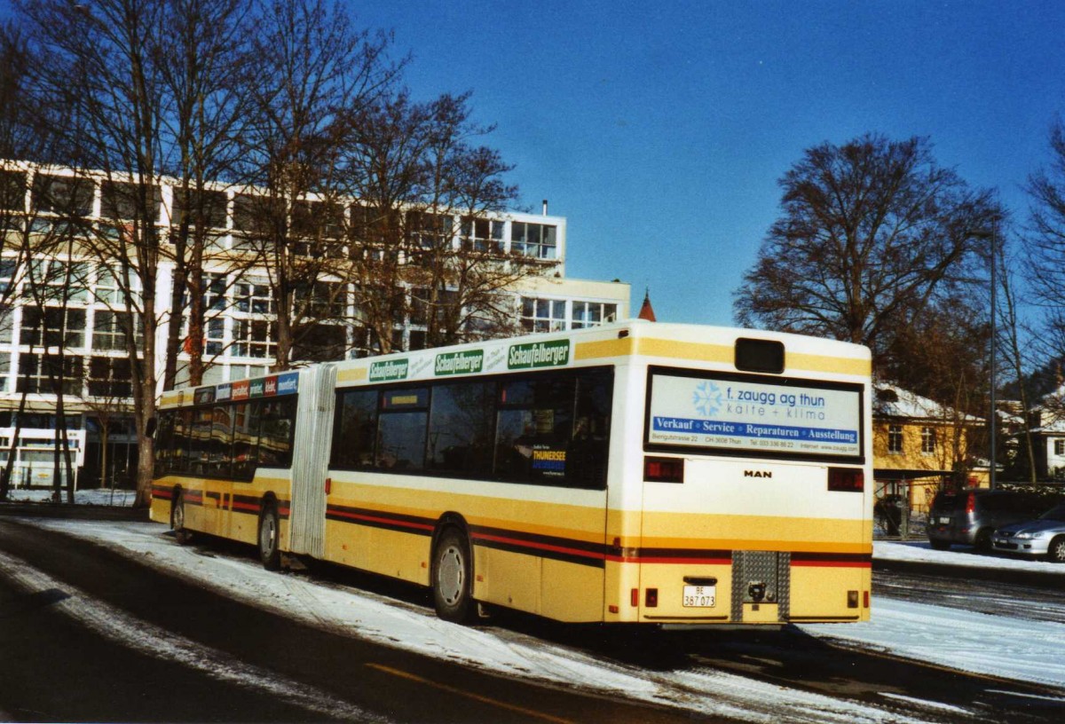 (123'121) - STI Thun - Nr. 73/BE 387'073 - MAN am 20. Dezember 2009 bei der Schifflndte Thun