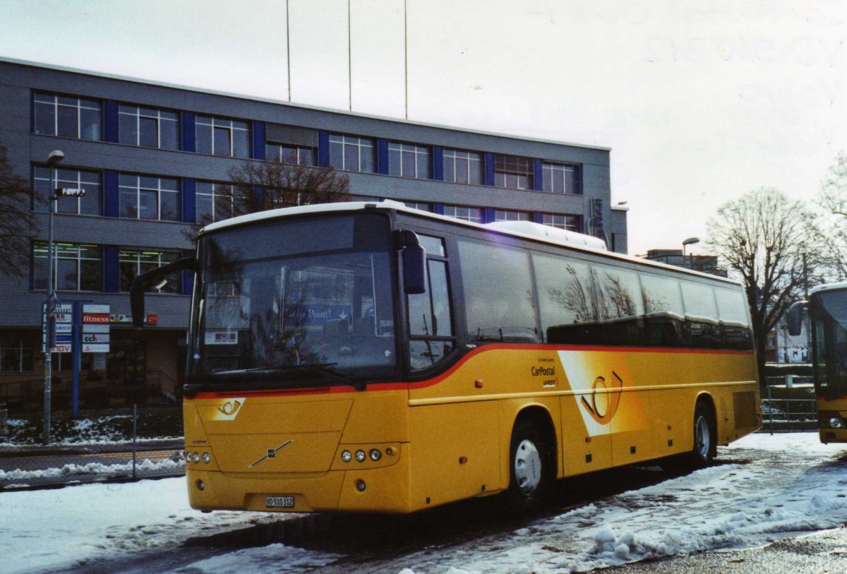 (123'307) - CarPostal Ouest - VD 510'312 - Volvo (ex P 25'156) am 23. Dezember 2009 in Yverdon, Garage