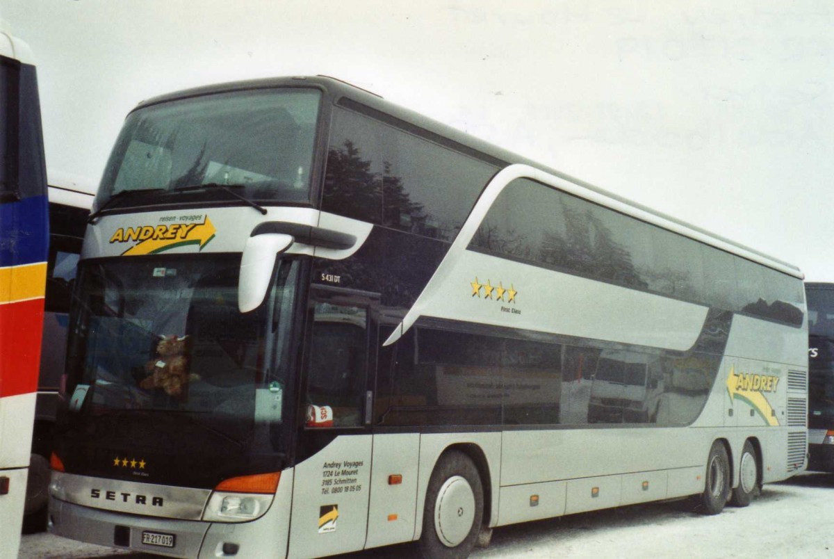 (123'806) - Andrey, Le Mouret - FR 217'019 - Setra am 9. Januar 2010 in Adelboden, ASB