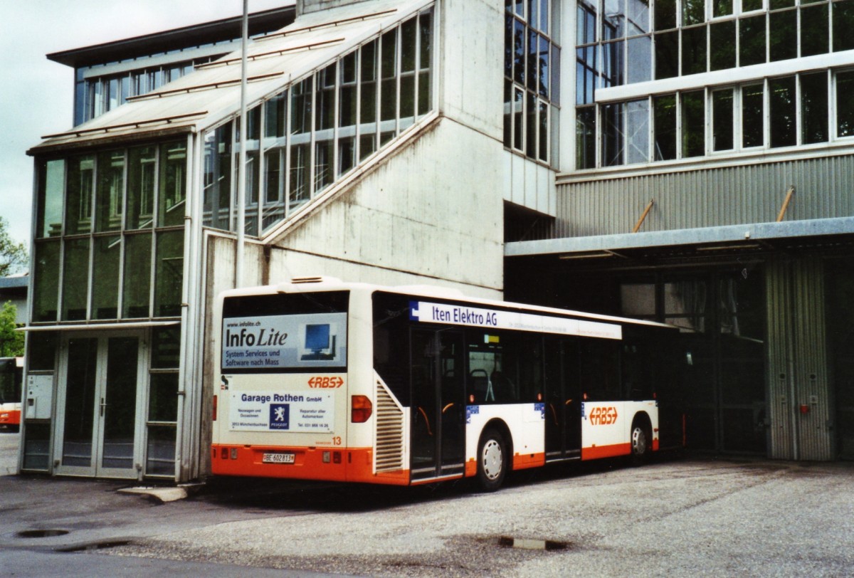 (126'121) - RBS Worblaufen - Nr. 13/BE 602'813 - Mercedes am 13. Mai 2010 in Worblaufen, Garage