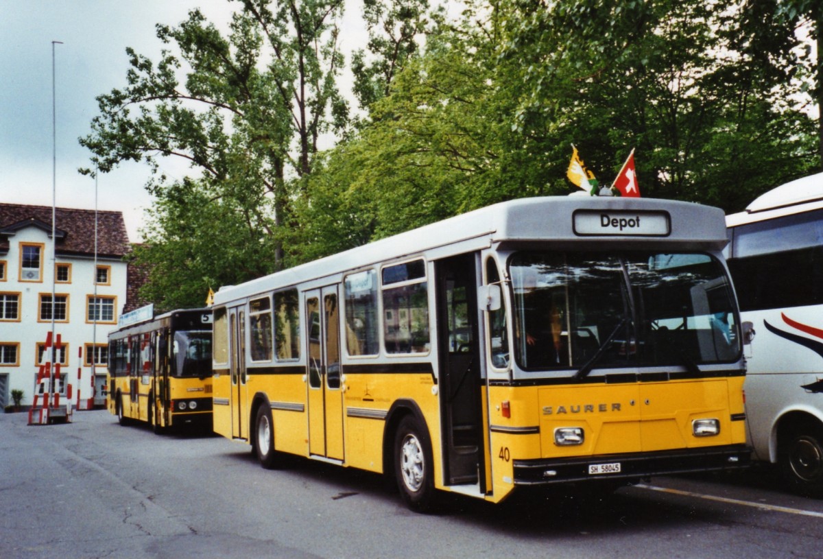 (126'205) - Wanner, Schleitheim - Nr. 40/SH 58'045 - Saurer/Hess (ex Ruklic, Schaffhausen; ex VBSH Schaffhausen Nr. 40; ex VBSH Schaffhausen Nr. 19) am 16. Mai 2010 in Schaffhausen, Bushof