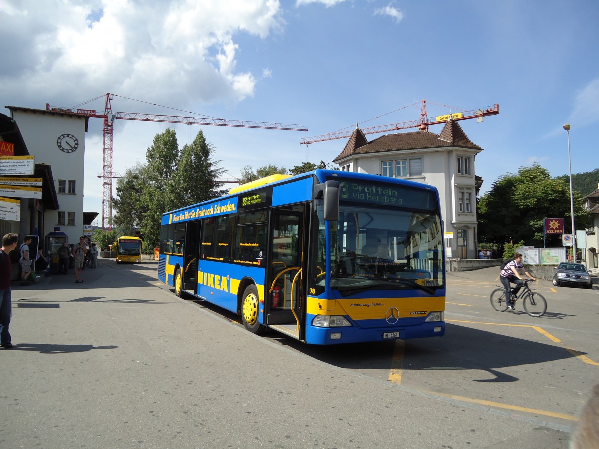 (127'714) - AAGL Liestal - Nr. 78/BL 6264 - Mercedes am 6. Juli 2010 beim Bahnhof Liestal