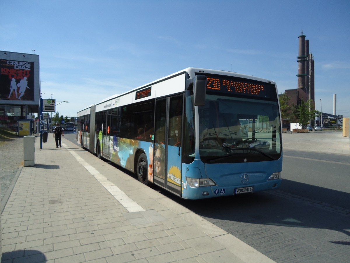 (127'755) - WVG Wolfsburg - Nr. 814/WOB-VG 14 - Mercedes am 8. Juli 2010 beim Hauptbahnhof Wolfsburg