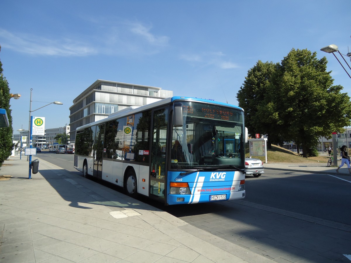 (127'775) - KVG Braunschweig - Nr. 522/HE-KV 522 - Setra am 8. Juli 2010 beim Hauptbahnhof Wolfsburg