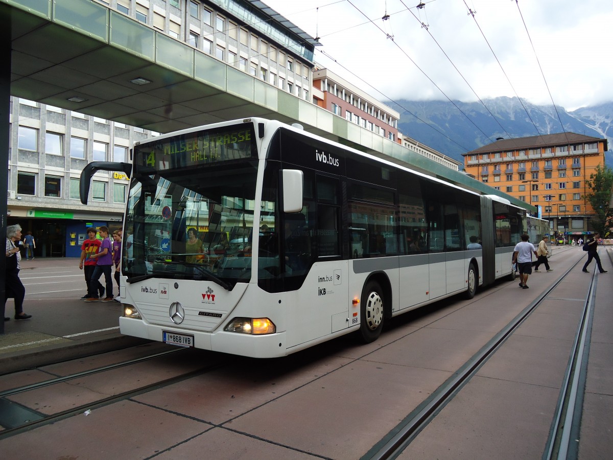 (128'635) - IVB Innsbruck - Nr. 868/I 868 IVB am 11. August 2010 beim Bahnhof Innsbruck