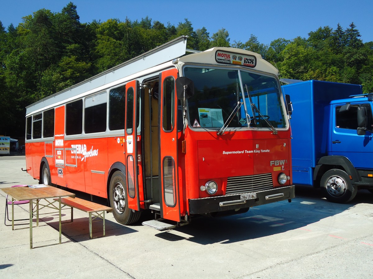 (128'997) - Joos, Russikon - ZH 418'442 - FBW/Tscher (ex Stutz, Oberlunkhofen Nr. 1; ex Stutz, Oberlunkhofen Nr. 3) am 22. August 2010 in Thayngen, Wohnbustreffen