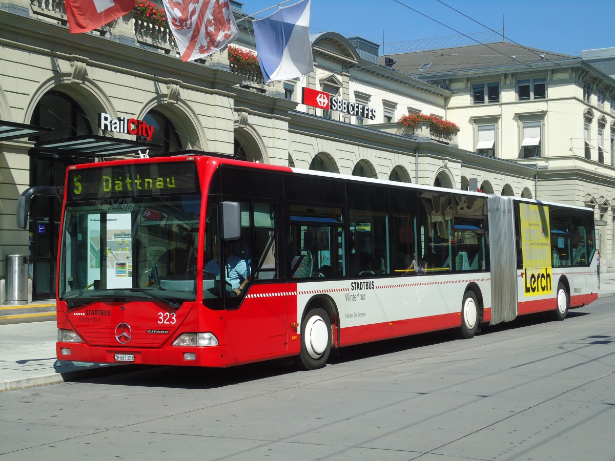 (129'026) - SW Winterthur - Nr. 323/ZH 687'323 - Mercedes am 22. August 2010 beim Hauptbahnhof Winterthur