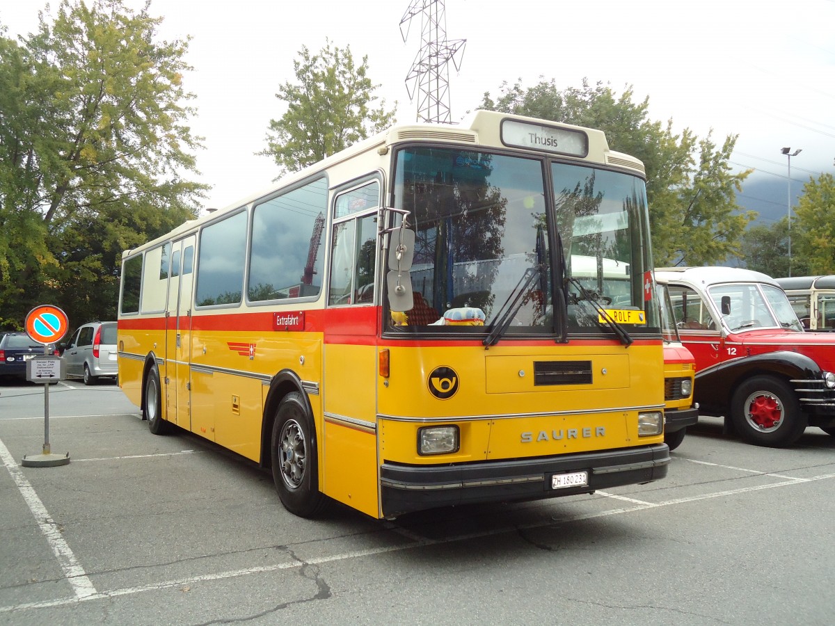 (129'793) - Brndli, Zrich - ZH 180'231 - Saurer/R&J (ex Hofmann, Zrich; ex Pacciarelli, Grono; ex P 25'661) am 18. September 2010 in Chur, Obere Au