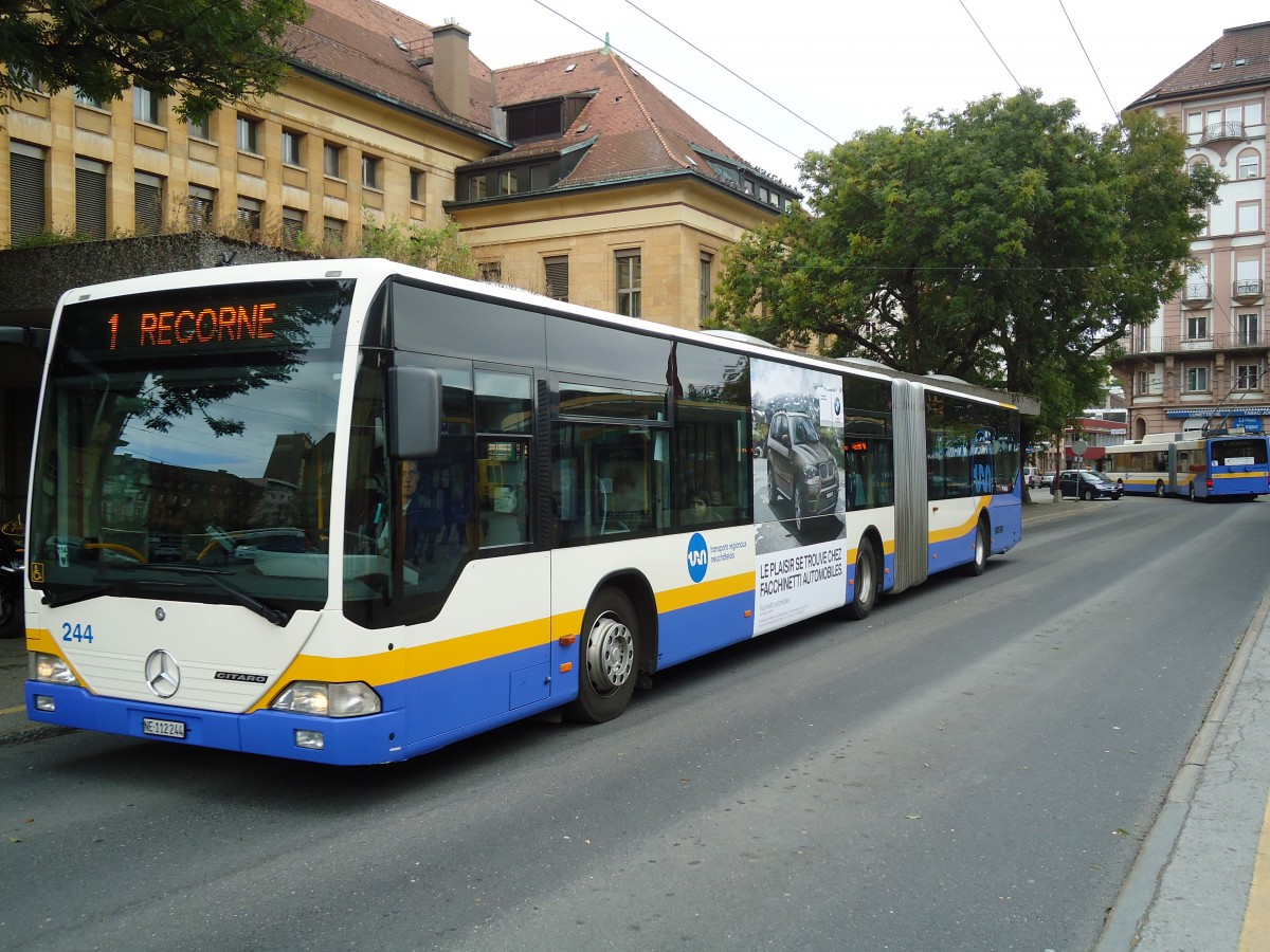 (130'159) - TC La Chaux-de-Fonds - Nr. 244/NE 112'244 - Mercedes am 4. Oktober 2010 beim Bahnhof La Chaux-de-Fonds