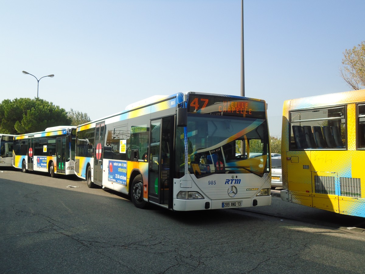 (130'579) - RTM Marseille - Nr. 985/289 ANQ 13 - Mercedes am 15. Oktober 2010 in Marseille, Ste Marguerite