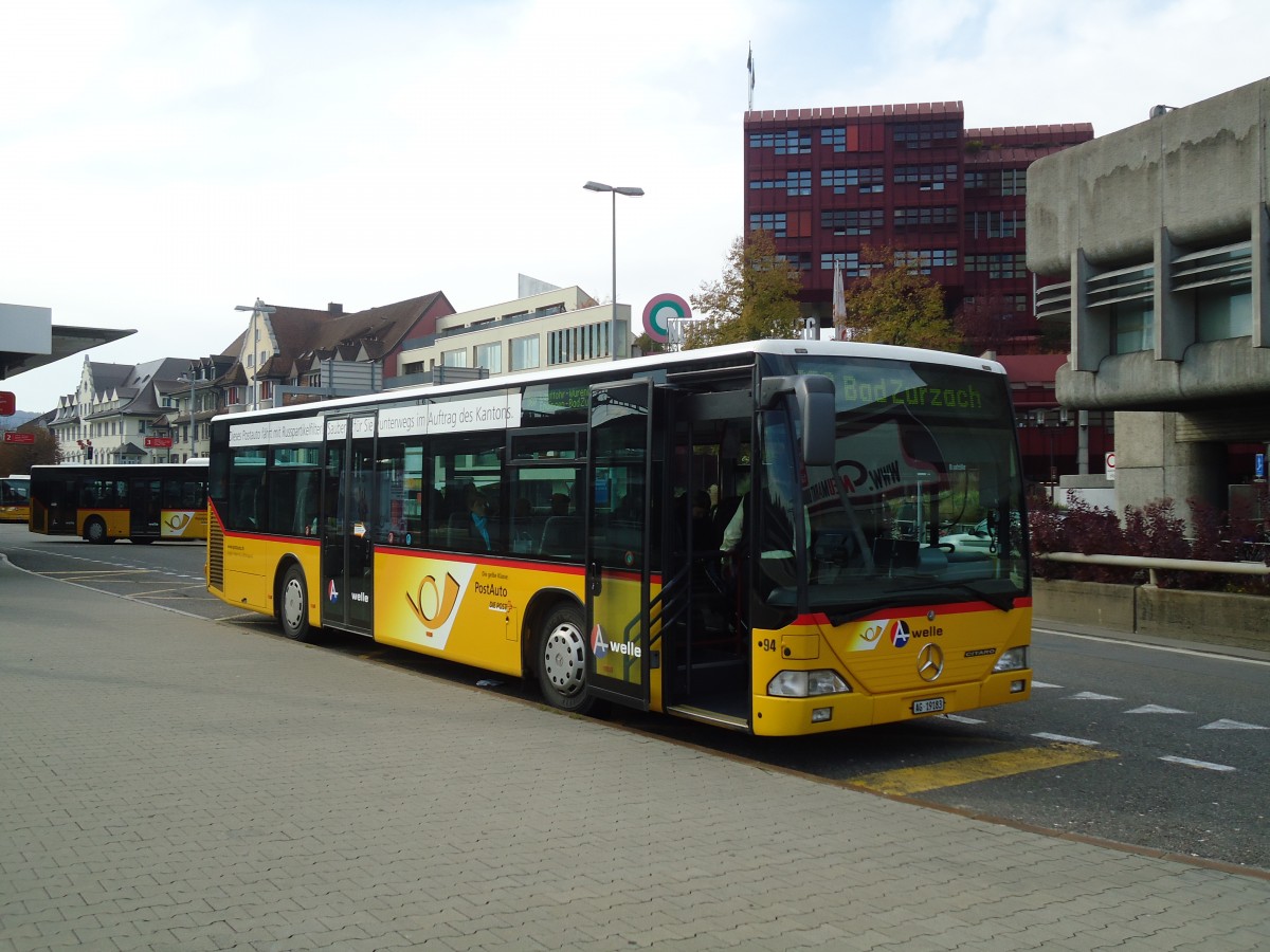 (130'835) - Voegtlin-Meyer, Brugg - Nr. 94/AG 19'183 - Mercedes am 30. Oktober 2010 beim Bahnhof Brugg