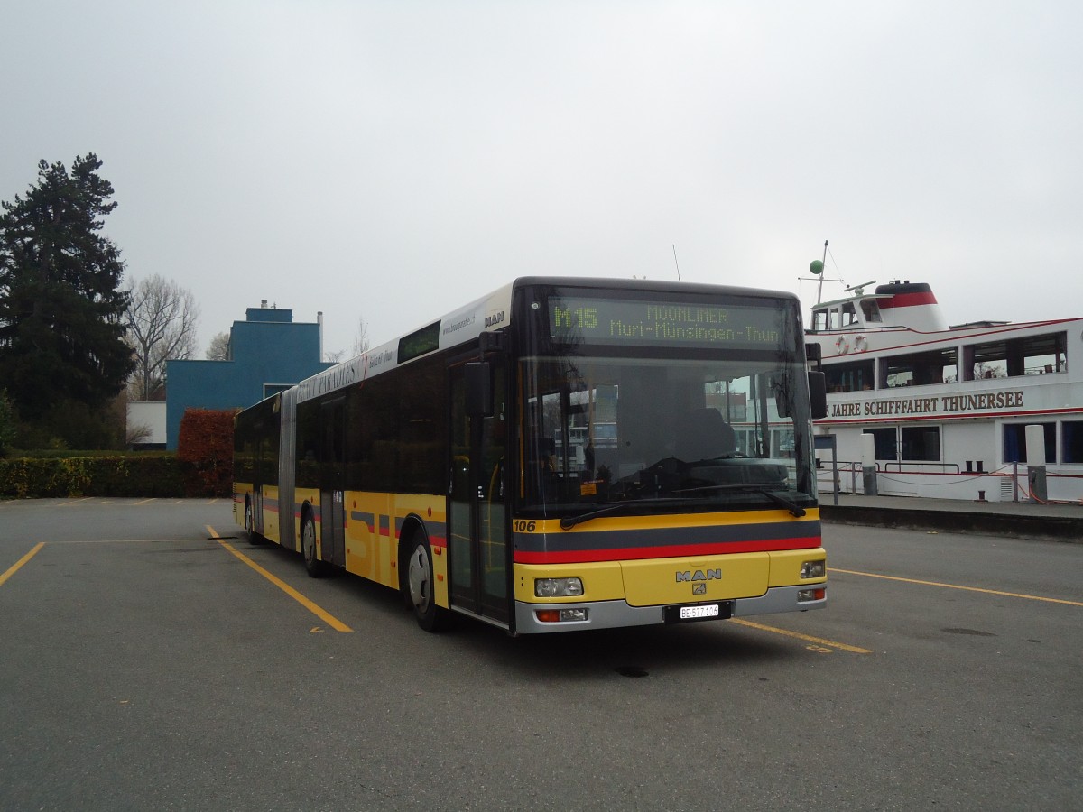 (131'070) - STI Thun - Nr. 106/BE 577'106 - MAN am 21. November 2010 bei der Schifflndte Thun