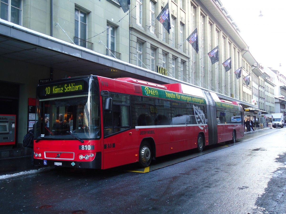 (131'148) - Bernmobil, Bern - Nr. 810/BE 612'810 - Volvo am 29. November 2010 beim Bahnhof Bern