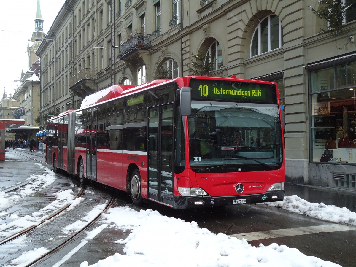 (131'175) - Bernmobil, Bern - Nr. 850/BE 671'850 - Mercedes am 29. November 2010 beim Bahnhof Bern