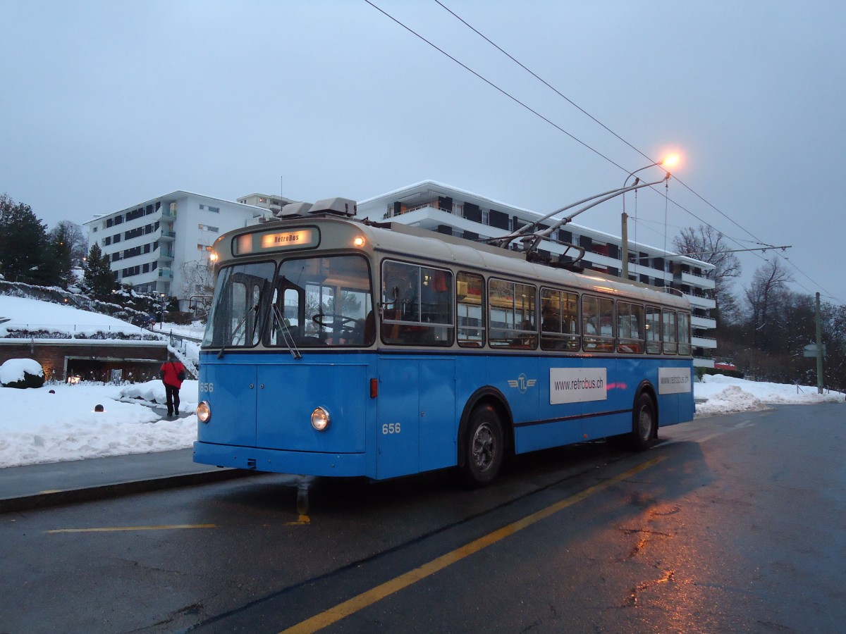 (131'282) - TL Lausanne (Rtrobus) - Nr. 656 - FBW/Eggli Trolleybus am 5. Dezember 2010 in Lausanne, Coudraie