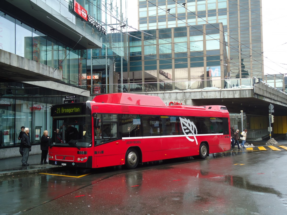 (131'343) - Bernmobil, Bern - Nr. 131/BE 624'131 - Volvo am 7. Dezember 2010 beim Bahnhof Bern