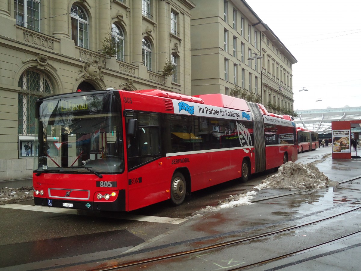 (131'367) - Bernmobil, Bern - Nr. 805/BE 612'805 - Volvo am 7. Dezember 2010 beim Bahnhof Bern