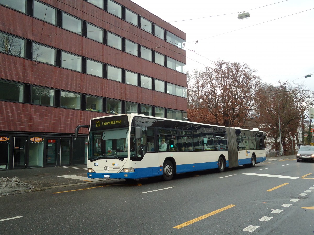 (131'491) - VBL Luzern - Nr. 126/LU 15'073 - Mercedes am 8. Dezember 2010 in Luzern, Maihof