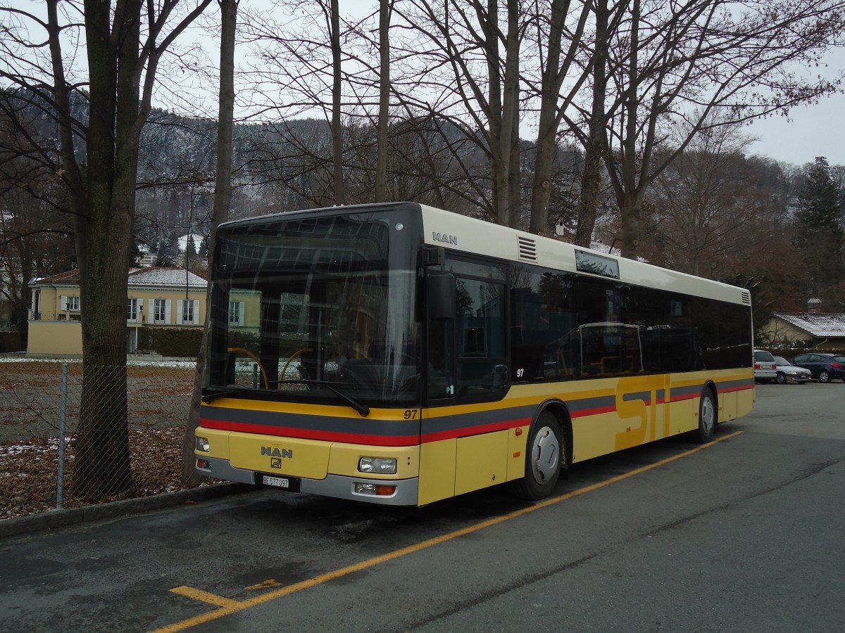 (131'549) - STI Thun - Nr. 97/BE 577'097 - MAN am 10. Dezember 2010 bei der Schifflndte Thun