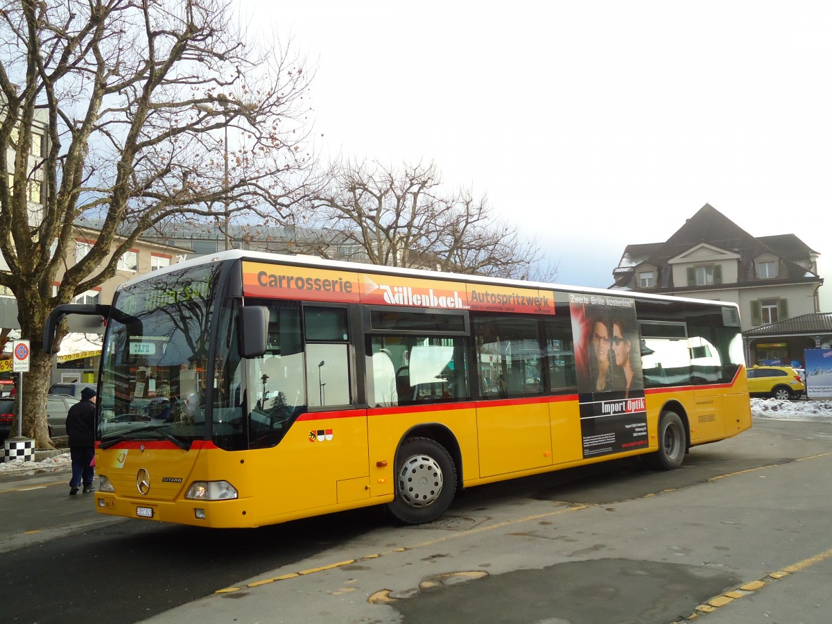 (131'916) - PostAuto Bern - BE 610'542 - Mercedes (ex P 25'380) am 31. Dezember 2010 beim Bahnhof Interlaken West