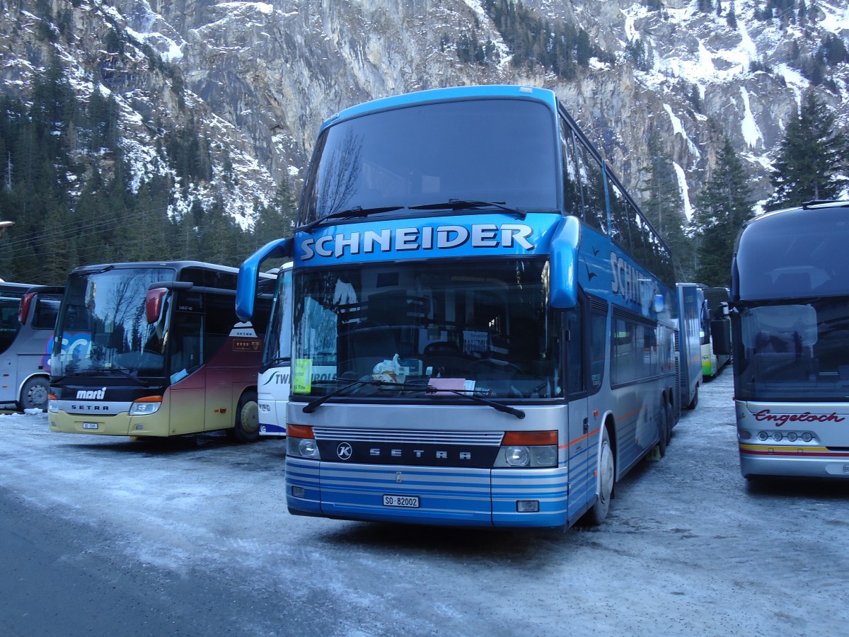 (132'073) - Schneider, Langendorf - SO 82'002 - Setra am 8. Januar 2011 in Adelboden, Unter dem Birg