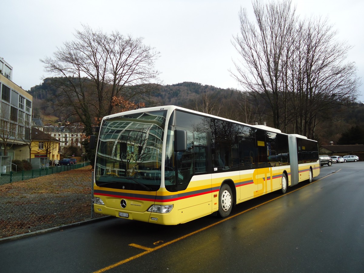 (132'327) - STI Thun - Nr. 136/BE 801'136 - Mercedes am 13. Januar 2011 bei der Schifflndte Thun