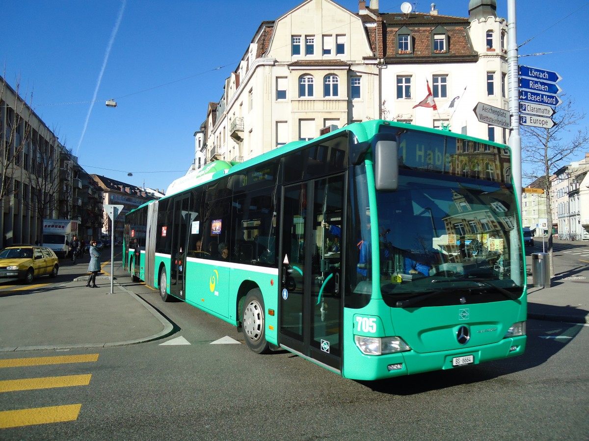 (132'544) - BVB Basel - Nr. 705/BS 6664 - Mercedes am 7. Februar 2011 in Basel, Wettsteinplatz