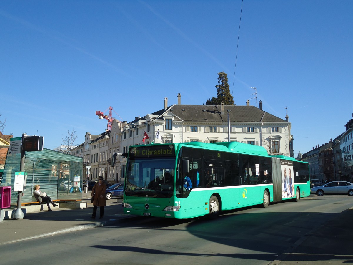 (132'551) - BVB Basel - Nr. 712/BS 6671 - Mercedes am 7. Februar 2011 in Basel, Wettsteinplatz