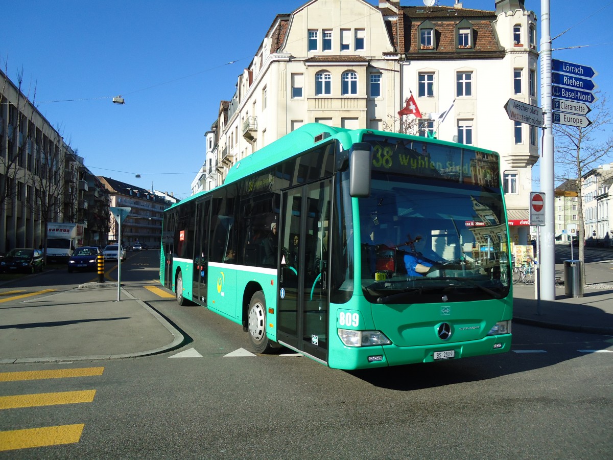 (132'560) - BVB Basel - Nr. 809/BS 2809 - Mercedes am 7. Februar 2011 in Basel, Wettsteinplatz