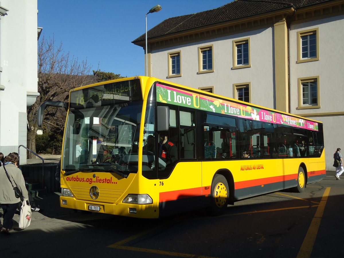 (132'580) - AAGL Liestal - Nr. 76/BL 7031 - Mercedes am 7. Februar 2011 beim Bahnhof Liestal