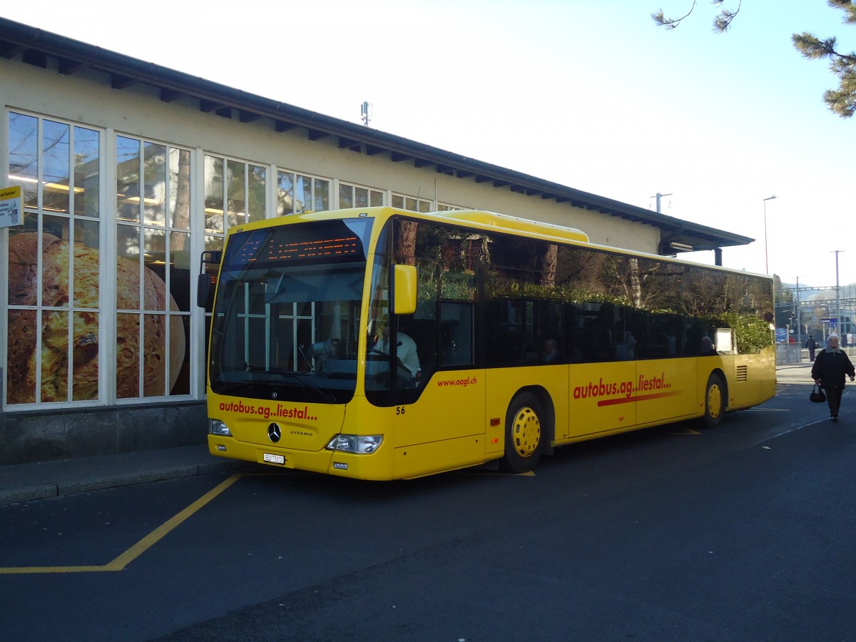 (132'593) - AAGL Liestal - Nr. 56/BL 7861 - Mercedes am 7. Februar 2011 beim Bahnhof Liestal