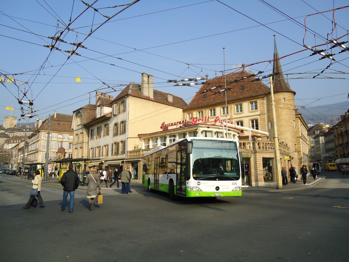 (132'741) - TRN La Chaux-de-Fonds - Nr. 335/NE 95'335 - Mercedes am 8. Mrz 2011 in Neuchtel, Place Pury