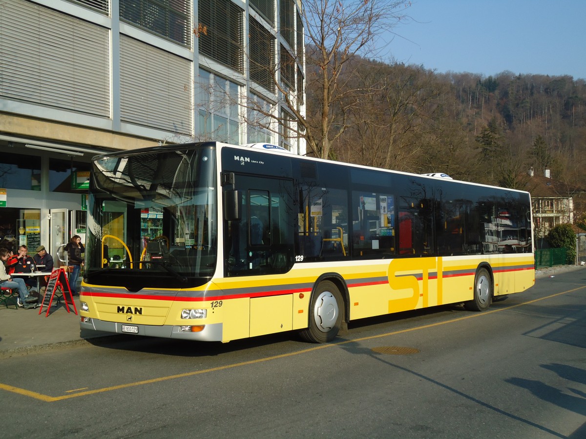 (132'781) - STI Thun - Nr. 129/BE 800'129 - MAN am 8. Mrz 2011 bei der Schifflndte Thun