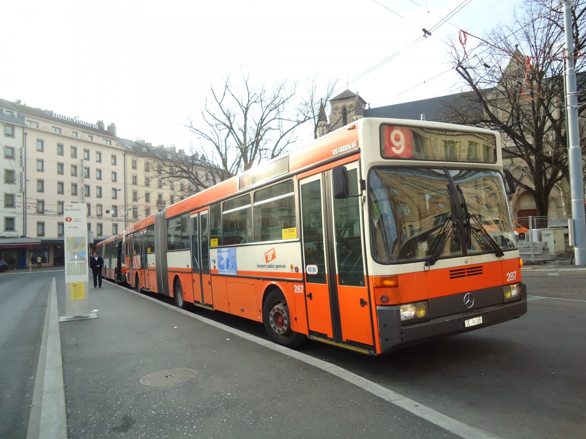 (132'795) - TPG Genve - Nr. 287/GE 96'065 - Mercedes am 10. Mrz 2011 beim Bahnhof Genve