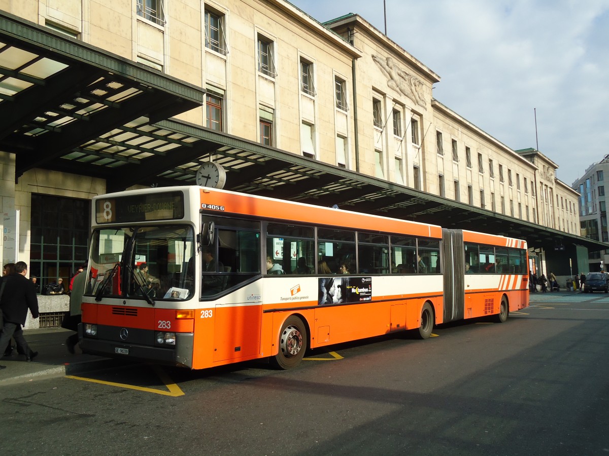 (132'820) - TPG Genve - Nr. 283/GE 96'339 - Mercedes am 10. Mrz 2011 beim Bahnhof Genve