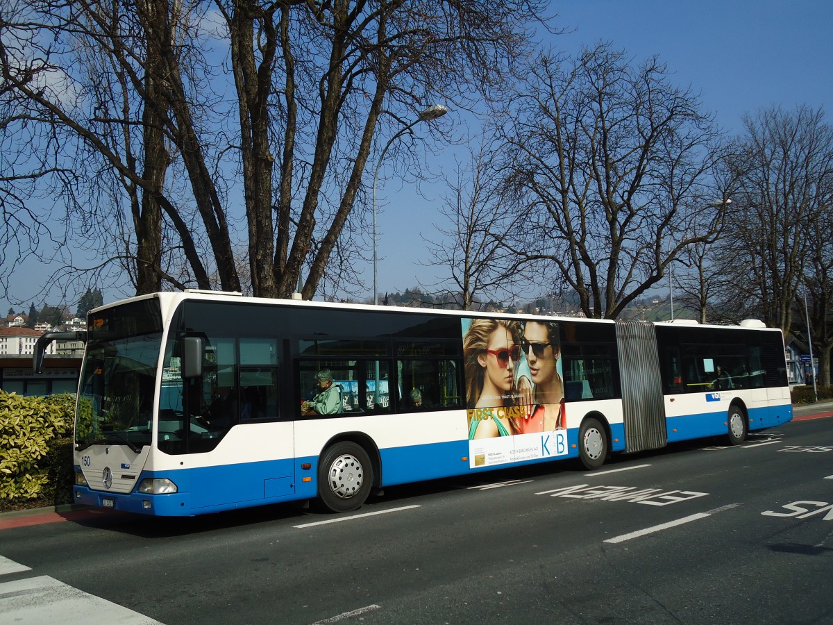 (133'022) - VBL Luzern - Nr. 150/LU 15'502 - Mercedes (ex Heggli, Kriens Nr. 712) am 11. Mrz 2011 beim Bahnhof Luzern