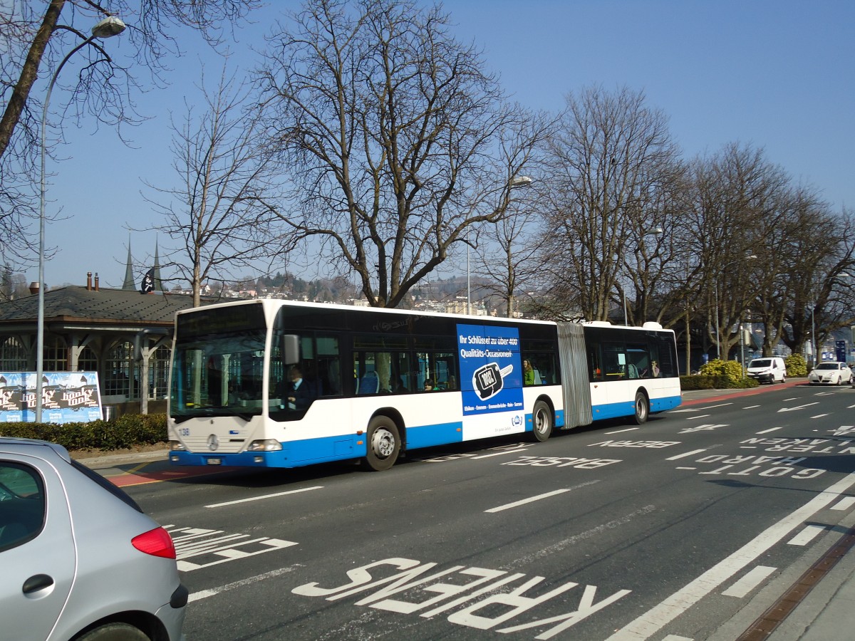 (133'033) - VBL Luzern - Nr. 138/LU 199'438 - Mercedes am 11. Mrz 2011 beim Bahnhof Luzern